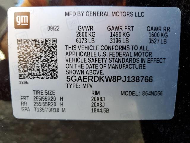 Photo 12 VIN: 5GAERDKW8PJ138766 - BUICK ENCLAVE 