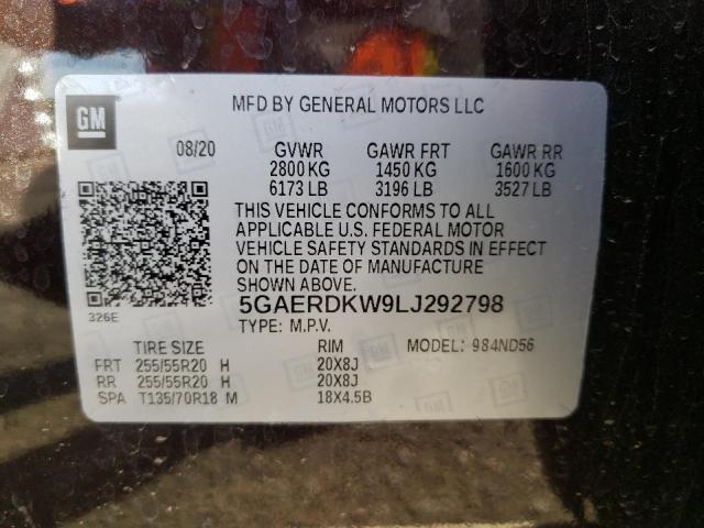 Photo 11 VIN: 5GAERDKW9LJ292798 - BUICK ENCLAVE AV 