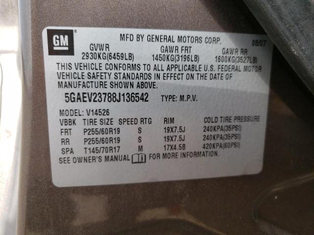 Photo 9 VIN: 5GAEV23788J136542 - BUICK ENCLAVE CX 