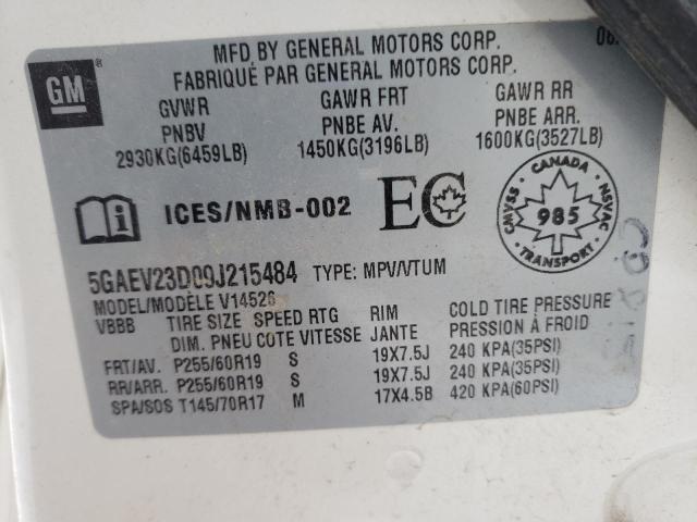 Photo 9 VIN: 5GAEV23D09J215484 - BUICK ENCLAVE CX 