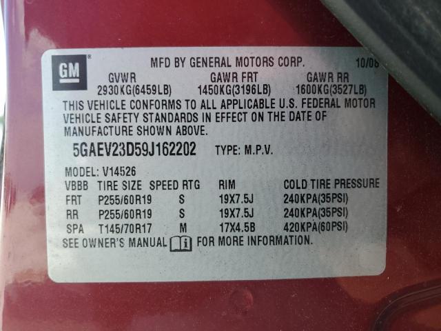 Photo 12 VIN: 5GAEV23D59J162202 - BUICK ENCLAVE CX 