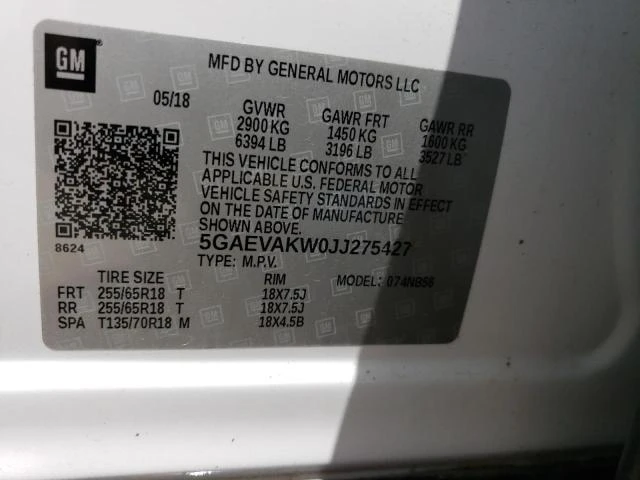 Photo 13 VIN: 5GAEVAKW0JJ275427 - BUICK ENCLAVE ES 