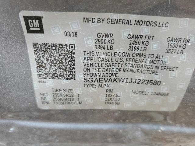 Photo 11 VIN: 5GAEVAKW1JJ223580 - BUICK ENCLAVE ES 