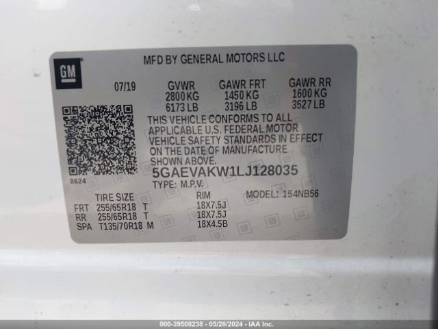 Photo 8 VIN: 5GAEVAKW1LJ128035 - BUICK ENCLAVE 