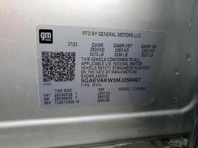 Photo 12 VIN: 5GAEVAKW1MJ259497 - BUICK ENCLAVE ES 