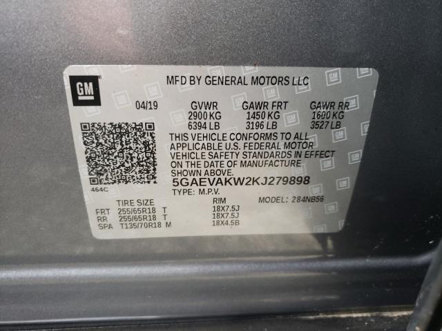 Photo 9 VIN: 5GAEVAKW2KJ279898 - BUICK ENCLAVE ES 