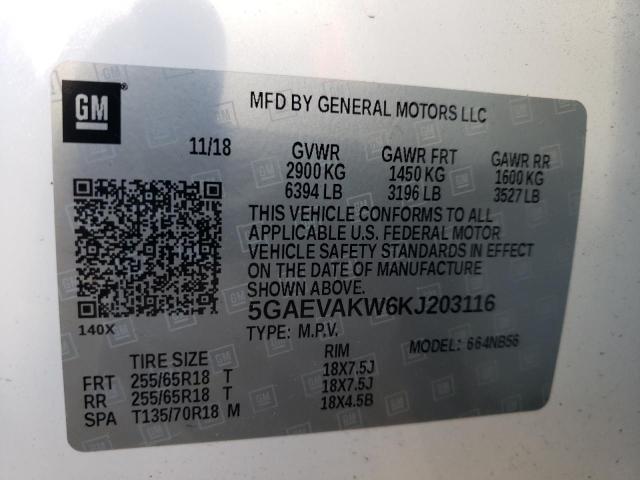 Photo 12 VIN: 5GAEVAKW6KJ203116 - BUICK ENCLAVE 