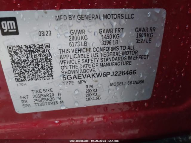 Photo 8 VIN: 5GAEVAKW6PJ226466 - BUICK ENCLAVE 