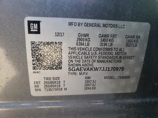 Photo 9 VIN: 5GAEVAKW7JJ170979 - BUICK ENCLAVE ES 