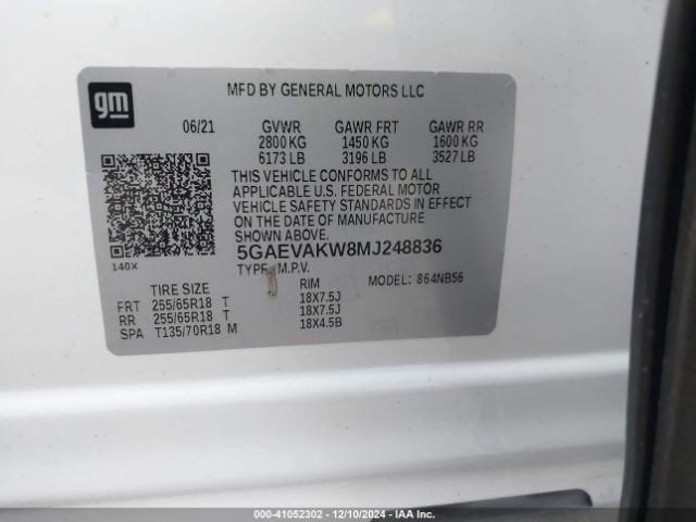 Photo 8 VIN: 5GAEVAKW8MJ248836 - BUICK ENCLAVE 