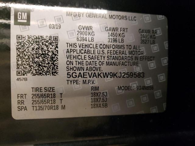 Photo 9 VIN: 5GAEVAKW9KJ259583 - BUICK ENCLAVE ES 