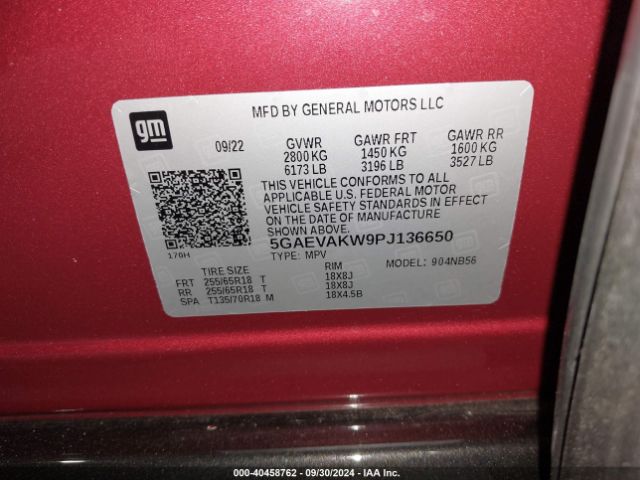 Photo 8 VIN: 5GAEVAKW9PJ136650 - BUICK ENCLAVE 