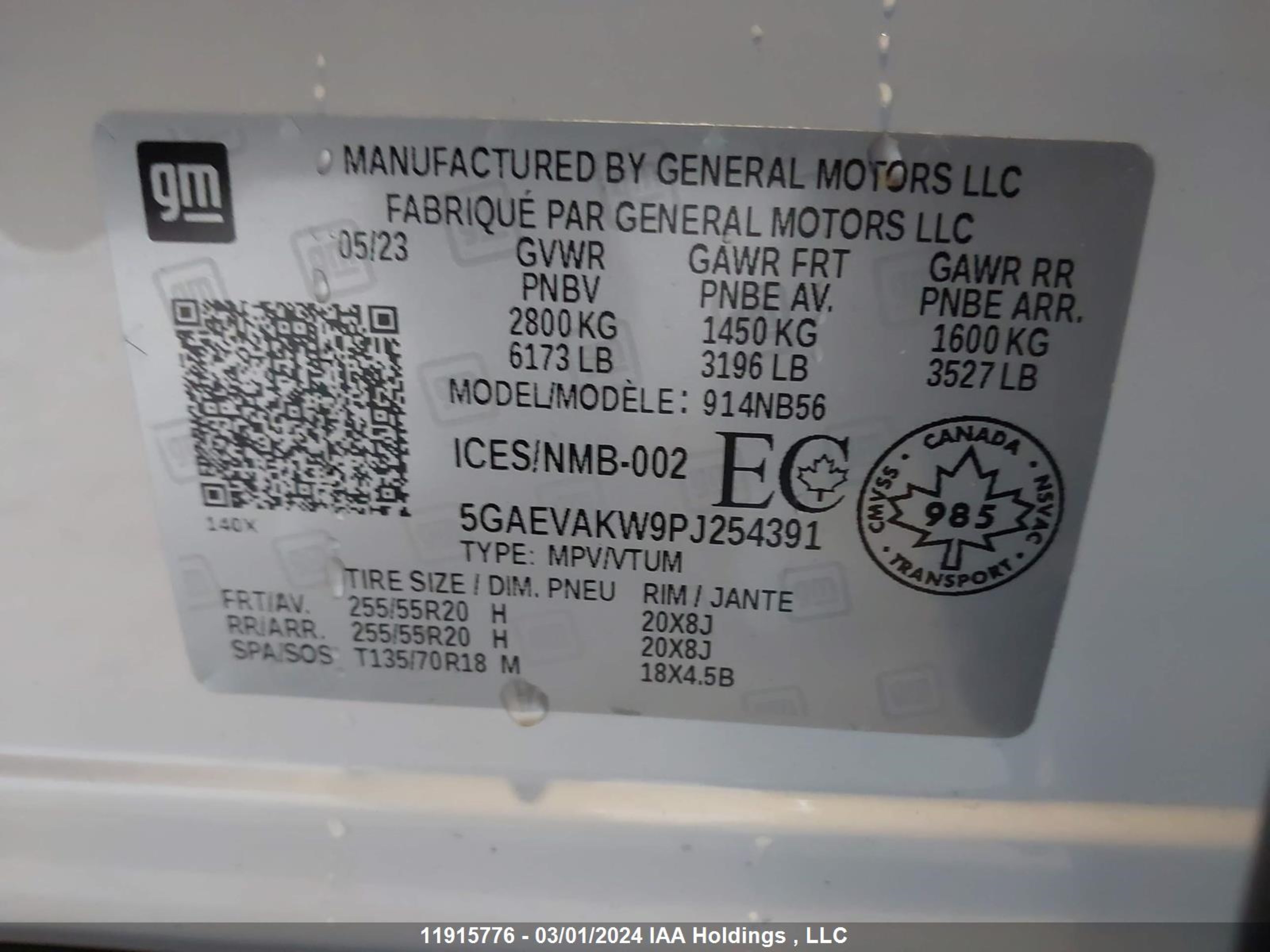 Photo 8 VIN: 5GAEVAKW9PJ254391 - BUICK ENCLAVE 