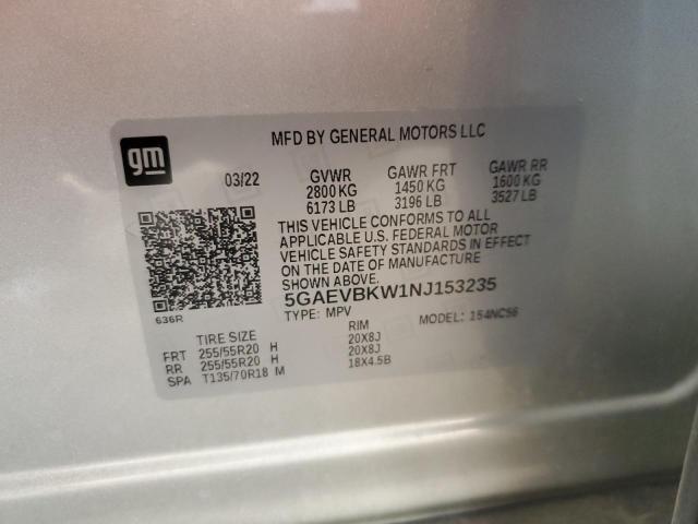 Photo 12 VIN: 5GAEVBKW1NJ153235 - BUICK ENCLAVE PR 