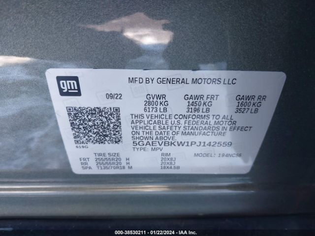 Photo 8 VIN: 5GAEVBKW1PJ142559 - BUICK ENCLAVE 