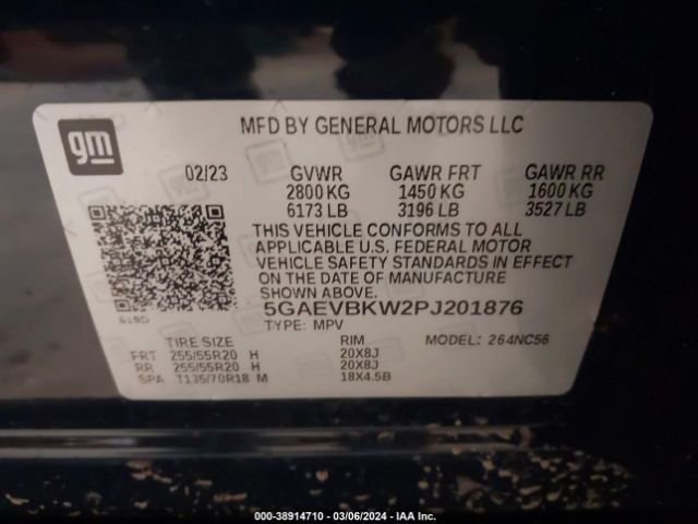 Photo 8 VIN: 5GAEVBKW2P1201876 - BUICK ENCLAVE 