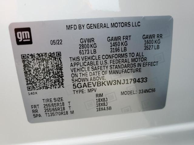 Photo 12 VIN: 5GAEVBKW3NJ179433 - BUICK ENCLAVE PR 