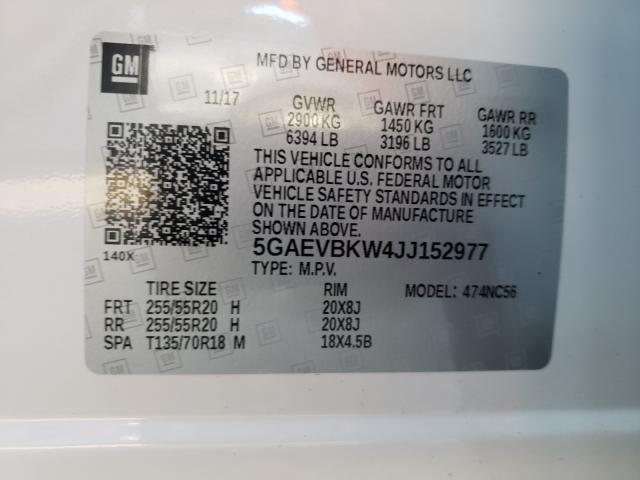 Photo 9 VIN: 5GAEVBKW4JJ152977 - BUICK ENCLAVE PR 