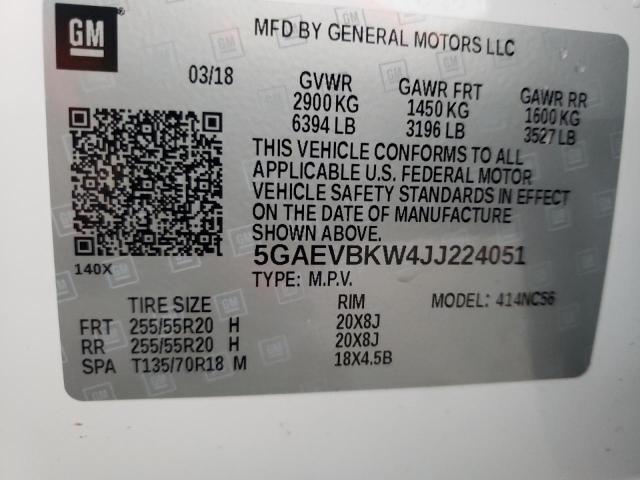 Photo 12 VIN: 5GAEVBKW4JJ224051 - BUICK ENCLAVE PR 