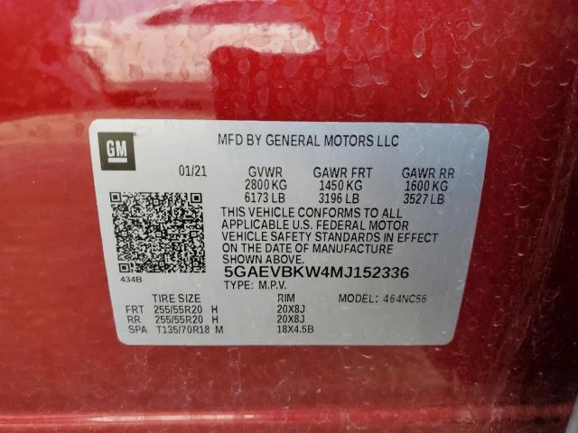 Photo 12 VIN: 5GAEVBKW4MJ152336 - BUICK ENCLAVE PR 