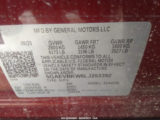 Photo 8 VIN: 5GAEVBKW6LJ253392 - BUICK ENCLAVE 