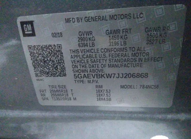 Photo 8 VIN: 5GAEVBKW7JJ206868 - BUICK ENCLAVE 