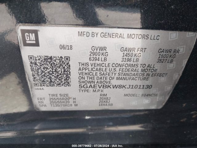 Photo 8 VIN: 5GAEVBKW8KJ101130 - BUICK ENCLAVE 