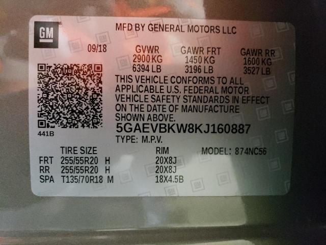 Photo 13 VIN: 5GAEVBKW8KJ160887 - BUICK ENCLAVE PR 