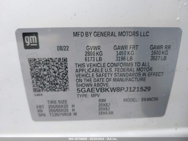 Photo 8 VIN: 5GAEVBKW8PJ121529 - BUICK ENCLAVE 