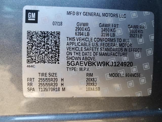 Photo 13 VIN: 5GAEVBKW9KJ124920 - BUICK ENCLAVE 