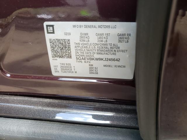 Photo 9 VIN: 5GAEVBKW9KJ245642 - BUICK ENCLAVE PR 