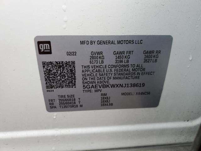 Photo 12 VIN: 5GAEVBKWXNJ138619 - BUICK ENCLAVE PR 