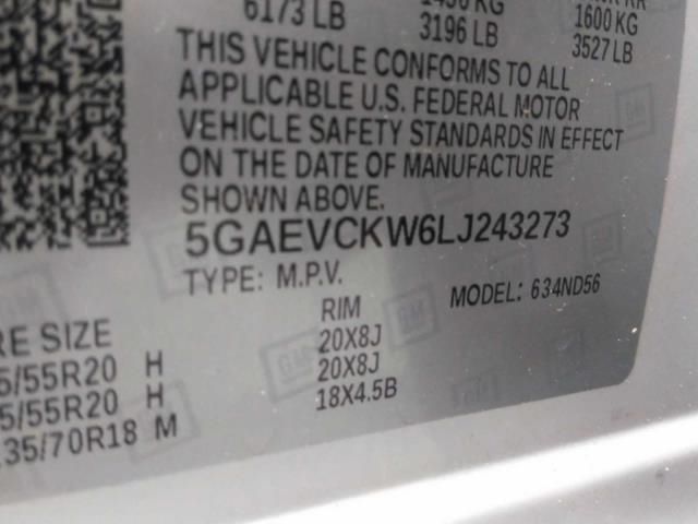 Photo 8 VIN: 5GAEVCKW6LJ243273 - BUICK ENCLAVE 