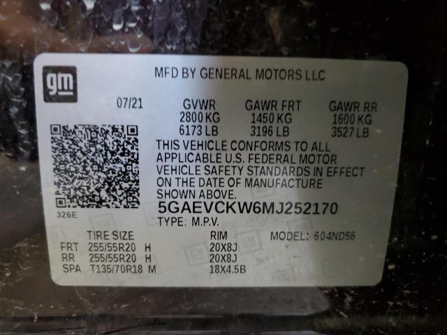 Photo 12 VIN: 5GAEVCKW6MJ252170 - BUICK ENCLAVE AV 