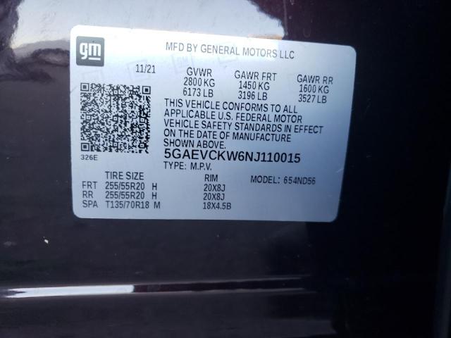 Photo 11 VIN: 5GAEVCKW6NJ110015 - BUICK ENCLAVE AV 