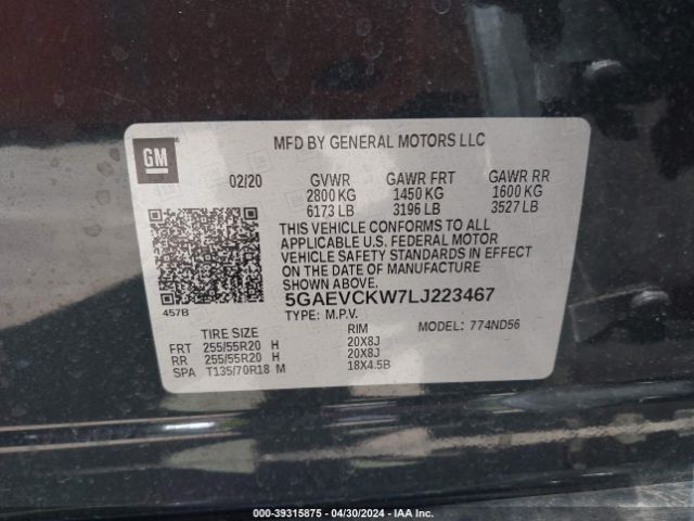 Photo 8 VIN: 5GAEVCKW7LJ223467 - BUICK ENCLAVE 