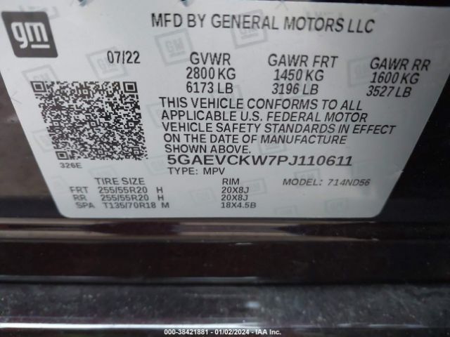 Photo 8 VIN: 5GAEVCKW7PJ110611 - BUICK ENCLAVE 