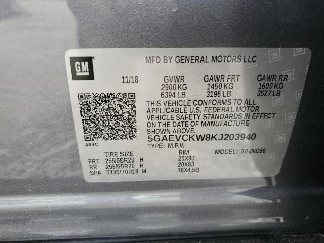 Photo 12 VIN: 5GAEVCKW8KJ203940 - BUICK ENCLAVE AV 