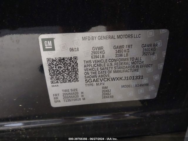 Photo 8 VIN: 5GAEVCKWXKJ101331 - BUICK ENCLAVE 