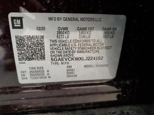 Photo 12 VIN: 5GAEVCKWXLJ224192 - BUICK ENCLAVE 