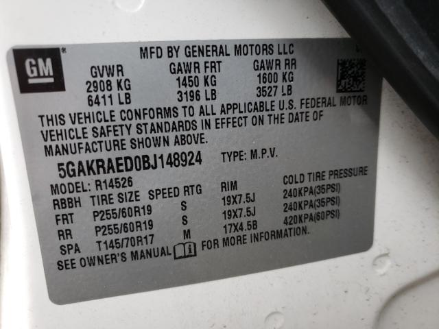 Photo 9 VIN: 5GAKRAED0BJ148924 - BUICK ENCLAVE CX 