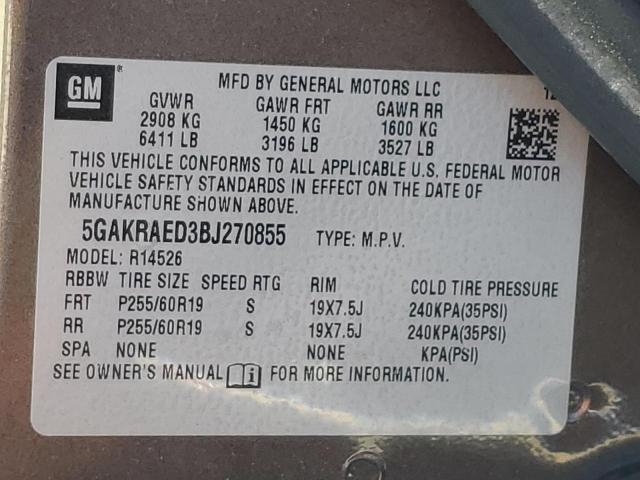 Photo 12 VIN: 5GAKRAED3BJ270855 - BUICK ENCLAVE CX 