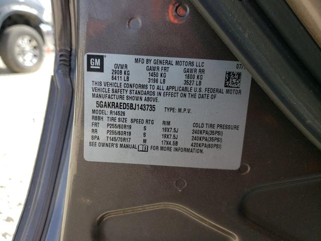 Photo 9 VIN: 5GAKRAED5BJ143735 - BUICK ENCLAVE CX 