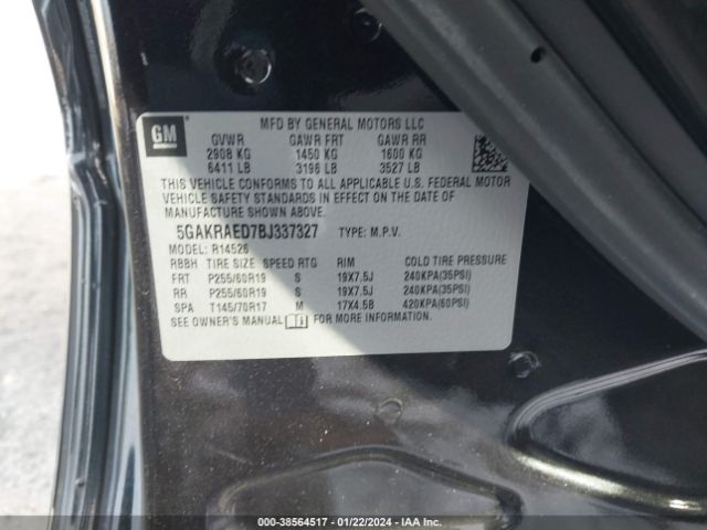 Photo 8 VIN: 5GAKRAED7BJ337327 - BUICK ENCLAVE 