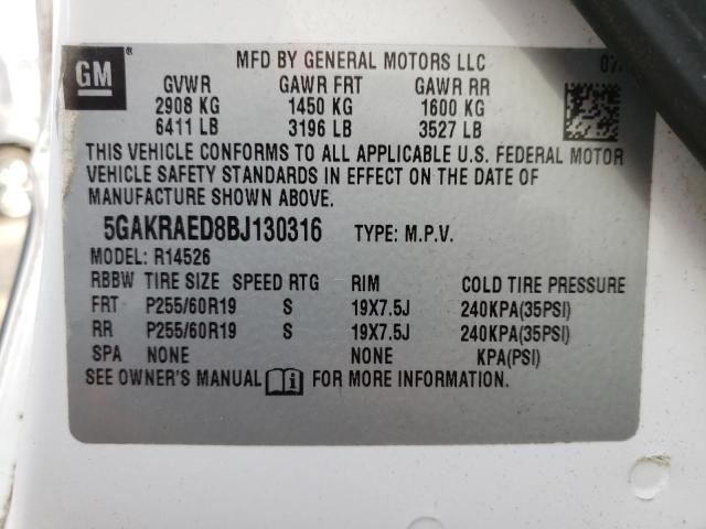 Photo 13 VIN: 5GAKRAED8BJ130316 - BUICK ENCLAVE 