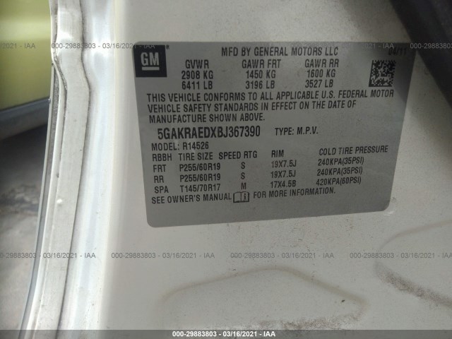 Photo 8 VIN: 5GAKRAEDXBJ367390 - BUICK ENCLAVE 