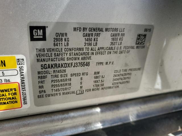 Photo 12 VIN: 5GAKRAKDXFJ376648 - BUICK ENCLAVE 