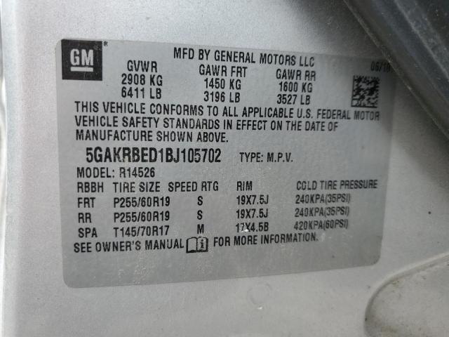 Photo 12 VIN: 5GAKRBED1BJ105702 - BUICK ENCLAVE CX 