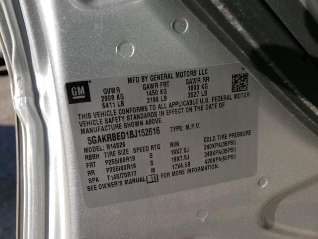 Photo 9 VIN: 5GAKRBED1BJ152616 - BUICK ENCLAVE CX 