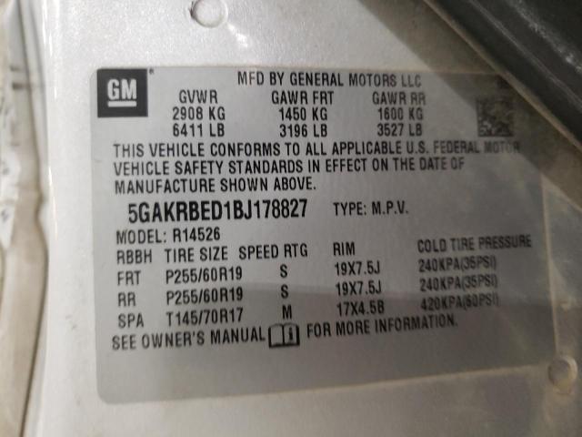 Photo 9 VIN: 5GAKRBED1BJ178827 - BUICK ENCLAVE 